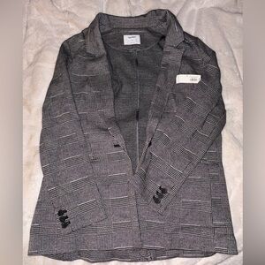 Old Navy Black and Gray Plaid Blazer